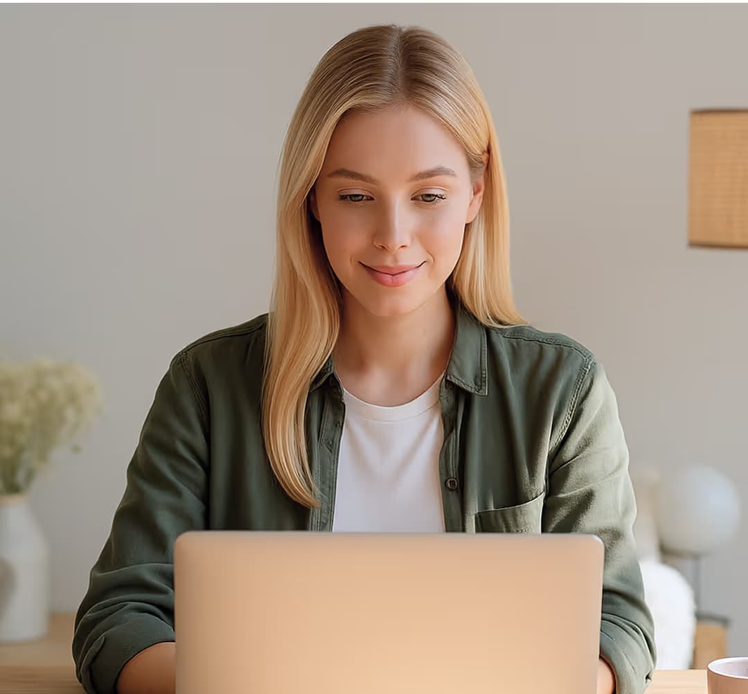 Woman looking at resume