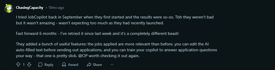 review jobcopilot reddit