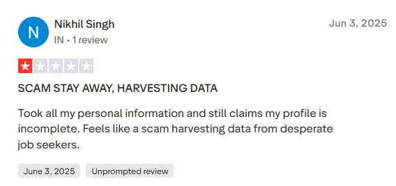 A 1-star Wobo AI Trustpilot review