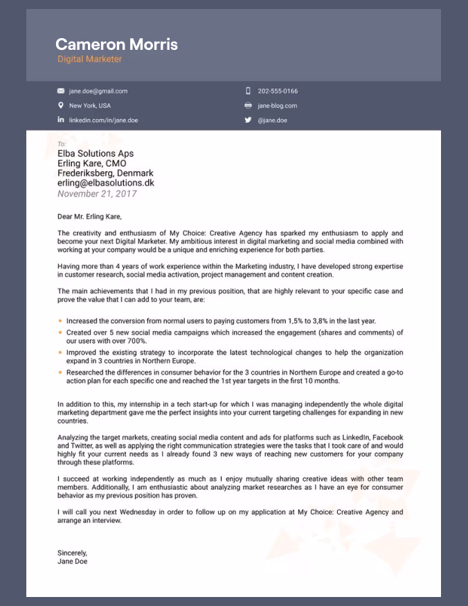 AI-generated cover letter example 4