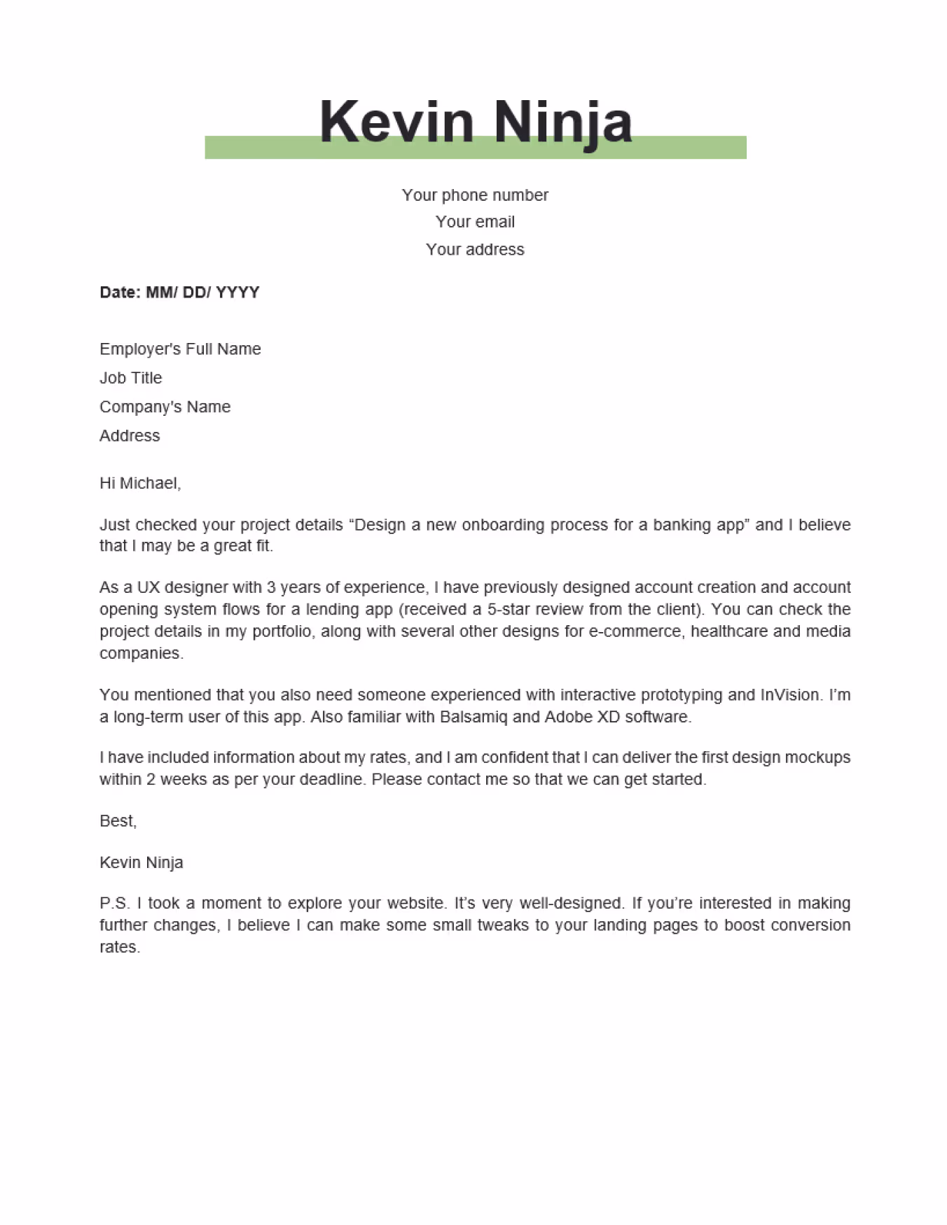 AI-generated cover letter example 6